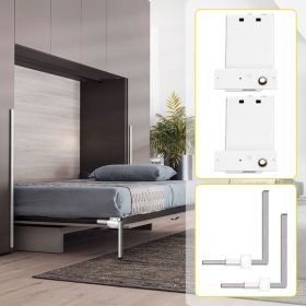 Murphy Mounting Wall Springs Mechanism Heavy Duty Support Hardware DIY Kit For Queen Twin Size Bed (Horizontal), White (Option: White)