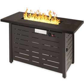 Outdoor Heating Steel LP Gas Propane Fire Pit w/ Auto Ignition (Color: Brown)