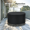 Outdoor Circular Table Chair Set Cover, 73inch-91in Diameter 43in Height 190T Polyester with Silver Inner Layer, Water UV Resistant Patio Cover with W