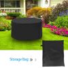 Outdoor Circular Table Chair Set Cover, 73inch-91in Diameter 43in Height 190T Polyester with Silver Inner Layer, Water UV Resistant Patio Cover with W