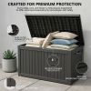230 Gallon Outdoor Storage Box, Waterproof Resin Deck Container with Lockable Lid, Patio Organizer for Cushions & Garden Tools