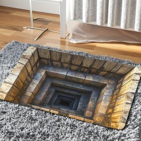 3D Stone Step Doormat Non-Slip Rubber Backing Optical Illusion Welcome Mat for Front Door Indoor Outdoor Use Waterproof Easy Clean (size: 24 inches X 16 inches)