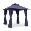 Outdoor Patio Gazebo, Roman Canopy Tent Shelter with Mosquito Netting and Privacy Sidewalls, PA-Coated Heavy Duty Frame for Backyard Garden, Gray