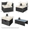8 Pieces Patio Furniture Set with Storage Box and Waterproof Cover