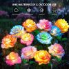 Solar Lights Outdoor Waterproof for Garden Decor, 4 Pack Solar Garden Lights for Outside, Outdoor Solar Lights for Yard with Solar Flowers Lights, Sol