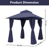 Outdoor Patio Gazebo, Roman Canopy Tent Shelter with Mosquito Netting and Privacy Sidewalls, PA-Coated Heavy Duty Frame for Backyard Garden, Gray