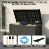 230 Gallon Outdoor Storage Box, Waterproof Resin Deck Container with Lockable Lid, Patio Organizer for Cushions & Garden Tools