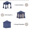 8'x8' Patio Gazebo Outdoor Heavy Duty Party Tent Shelter With Double Roofs, Mosquito Nettings And Privacy Screens For Backyard, Garden, Lawn