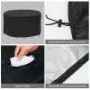 Outdoor Circular Table Chair Set Cover, 73inch-91in Diameter 43in Height 190T Polyester with Silver Inner Layer, Water UV Resistant Patio Cover with W
