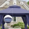 Outdoor Patio Gazebo, Roman Canopy Tent Shelter with Mosquito Netting and Privacy Sidewalls, PA-Coated Heavy Duty Frame for Backyard Garden, Gray