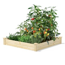 4 ft x 4 ft Wood Raised Garden Bed - Made in USA (Option: Pine)