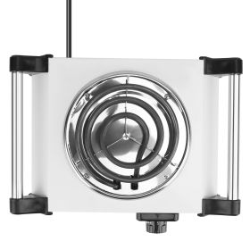 2000W Electric Dual Burner Portable Coil Heating Hot Plate Stove Countertop RV Hotplate with 5 Temperature Adjustments Portable Handles (Color: Silver, size: Single)